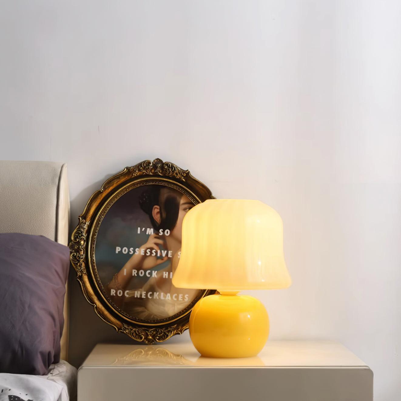 Lampe Champignon en Verre Émail Design Italien