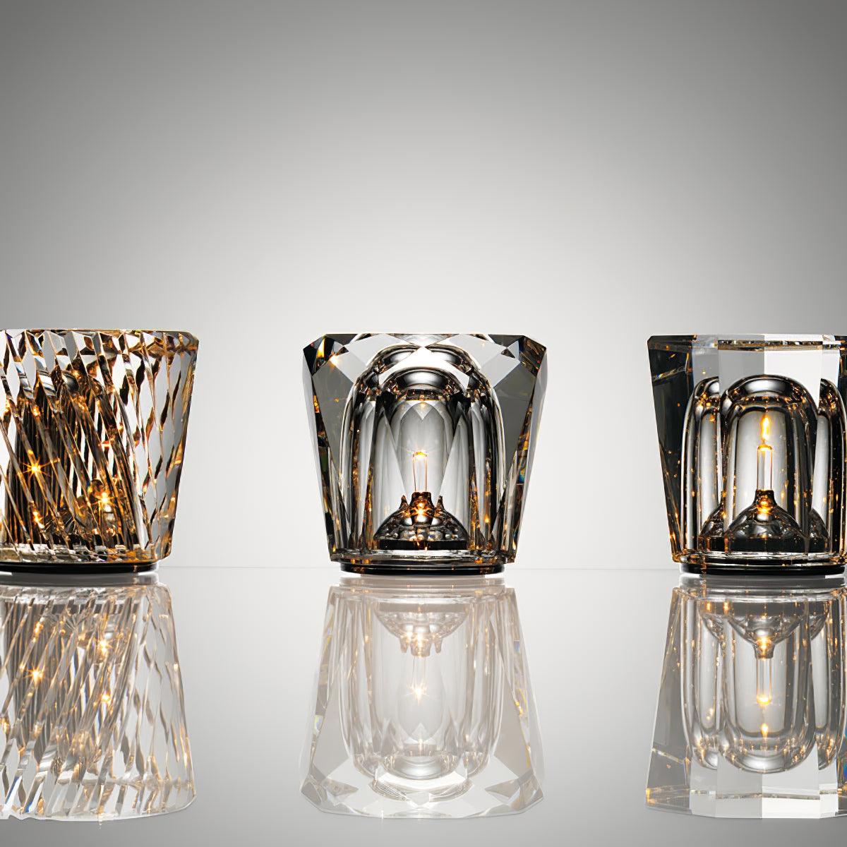 Lampe Cristal LED Rechargeable, Sans Fil, 3000K, Ø8cm