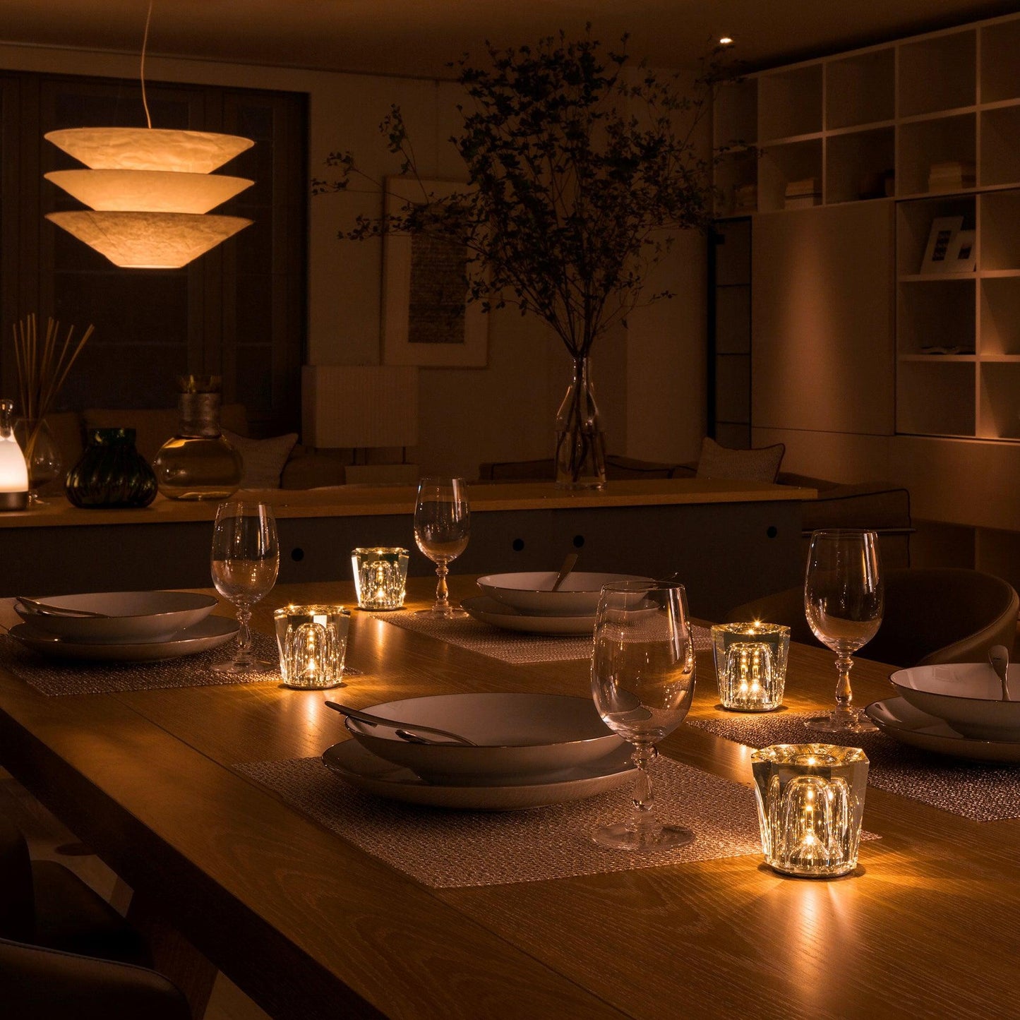 Lampe Cristal LED Rechargeable, Sans Fil, 3000K, Ø8cm