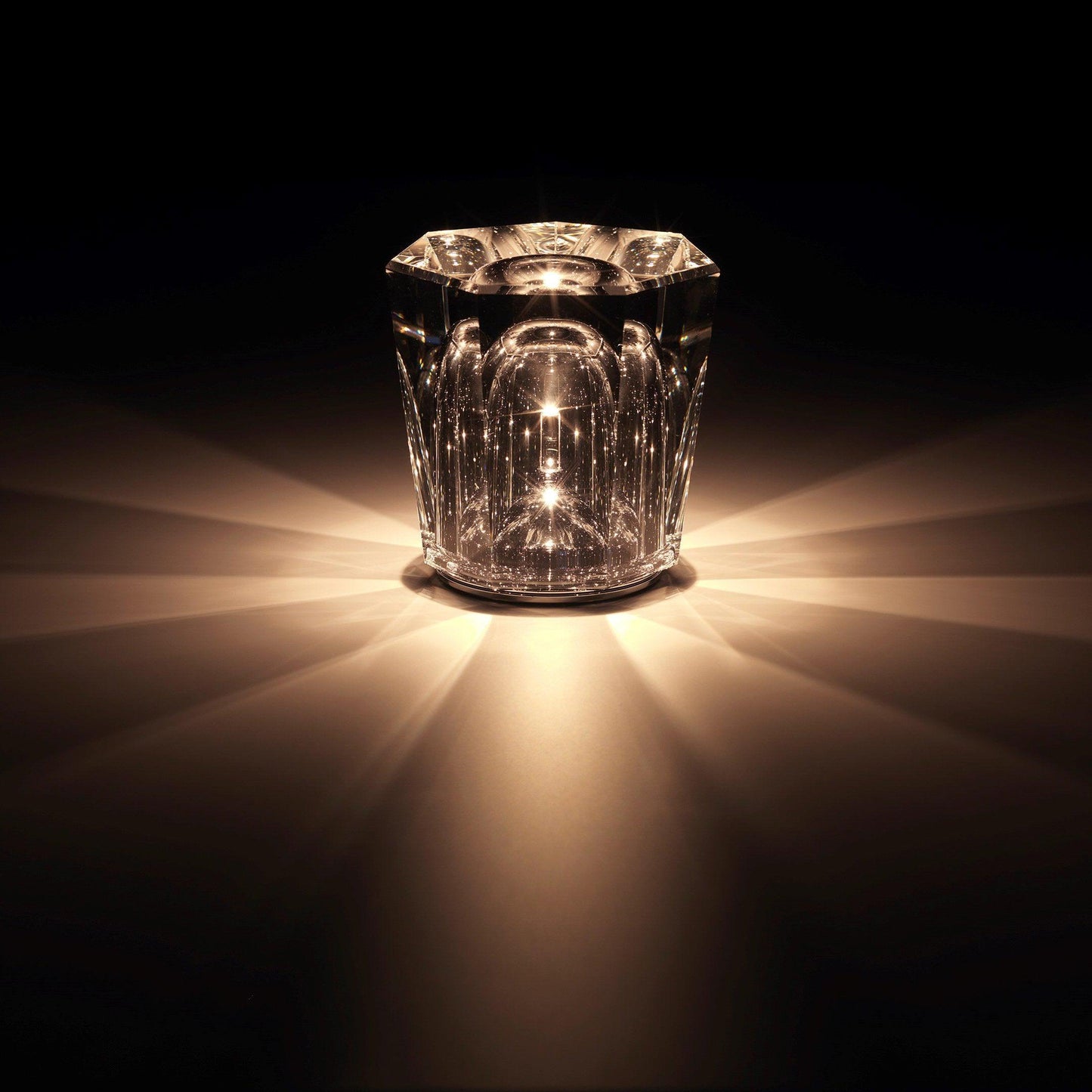 Lampe Cristal LED Rechargeable, Sans Fil, 3000K, Ø8cm