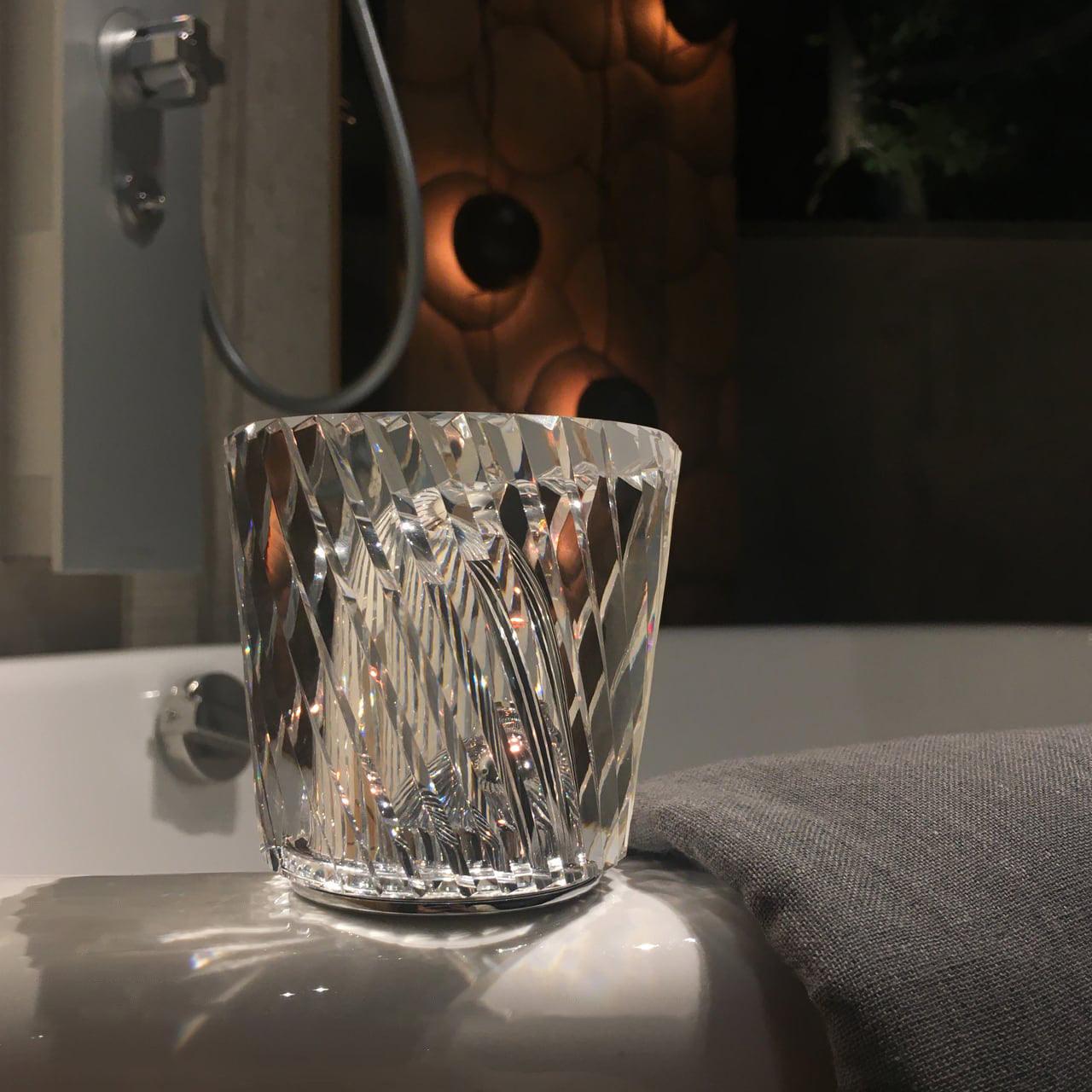 Lampe Cristal LED Rechargeable, Sans Fil, 3000K, Ø8cm