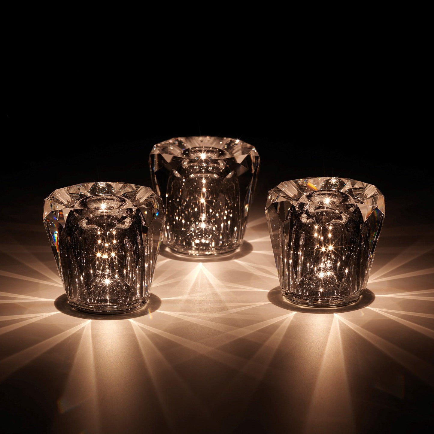 Lampe Cristal LED Rechargeable, Sans Fil, 3000K, Ø8cm