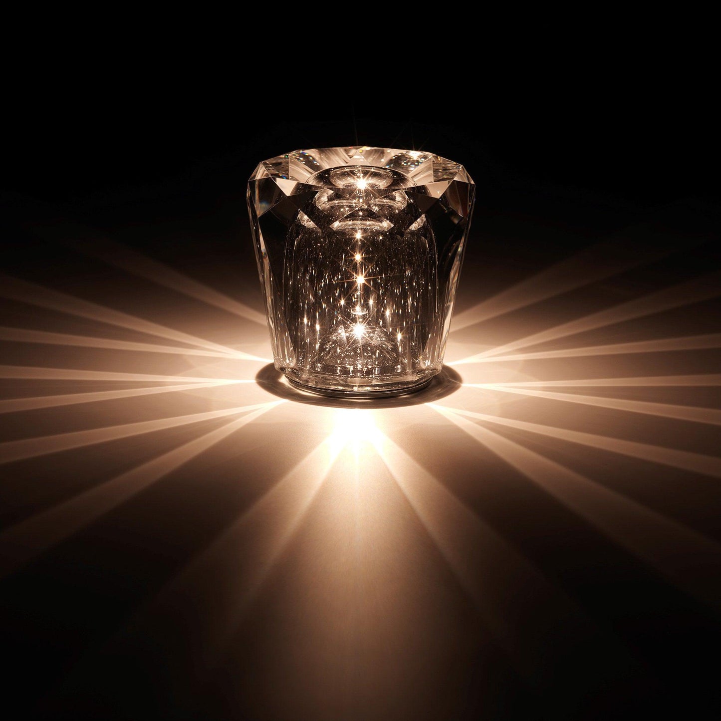 Lampe Cristal LED Rechargeable, Sans Fil, 3000K, Ø8cm