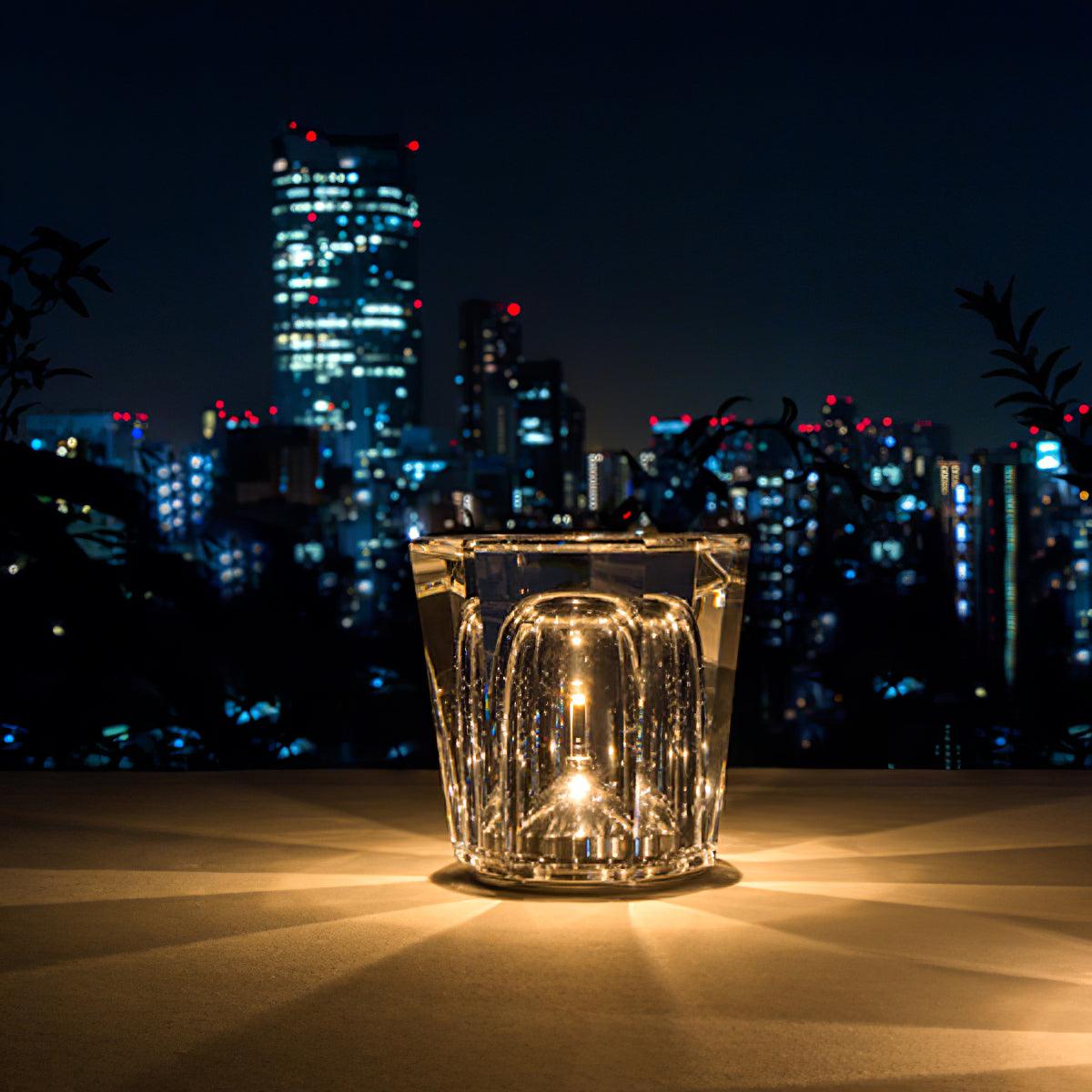 Lampe Cristal LED Rechargeable, Sans Fil, 3000K, Ø8cm