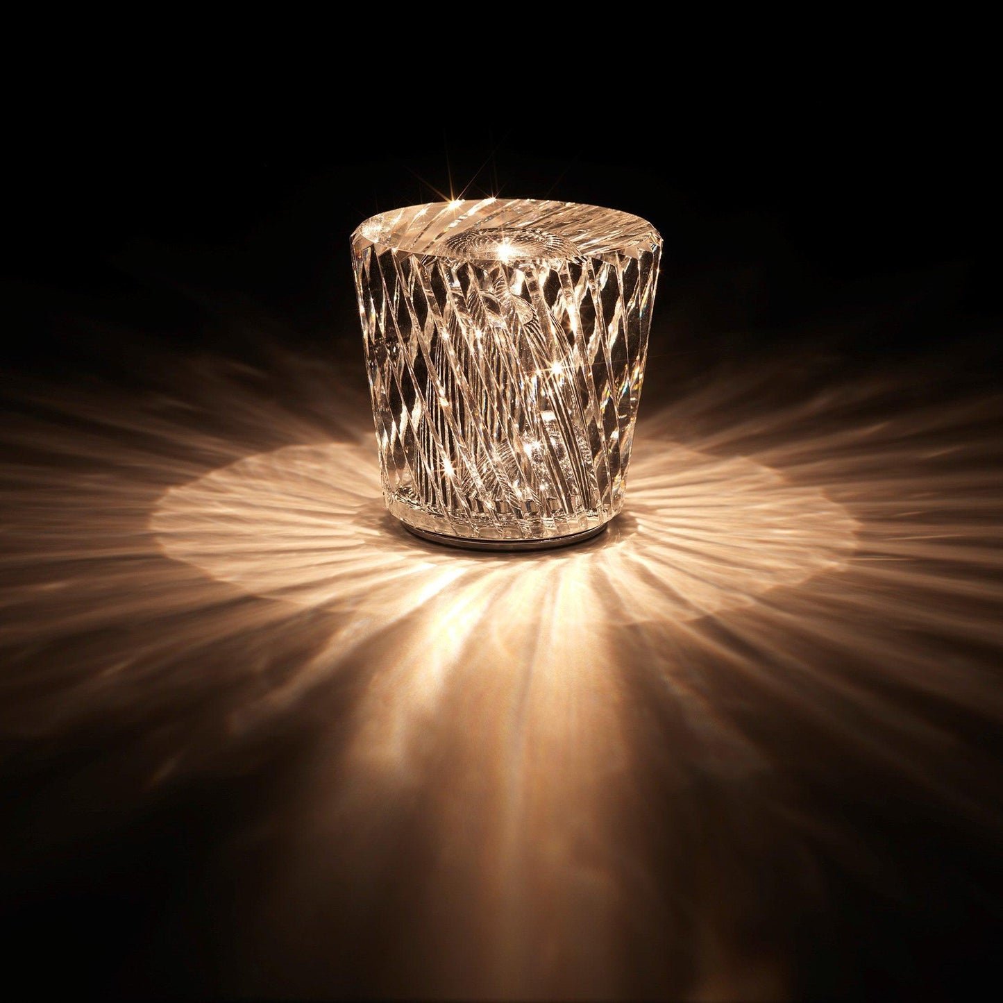 Lampe Cristal LED Rechargeable, Sans Fil, 3000K, Ø8cm