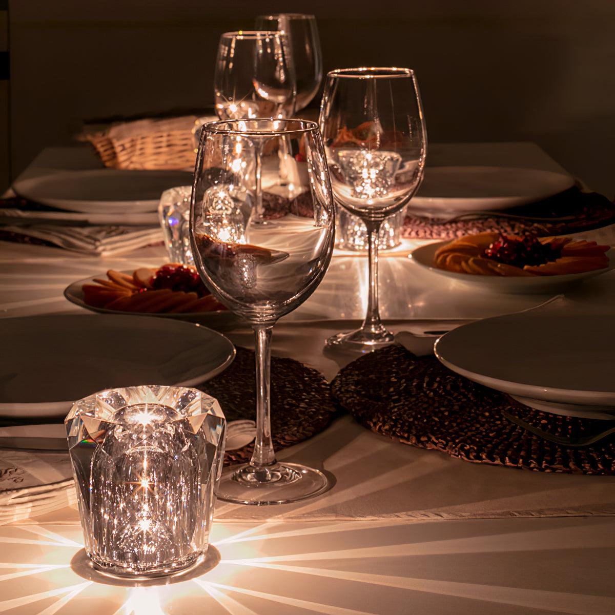 Lampe Cristal LED Rechargeable, Sans Fil, 3000K, Ø8cm