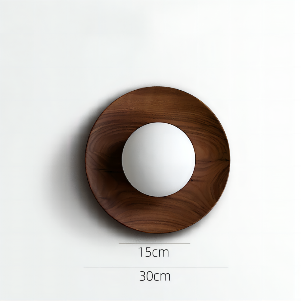 Lampe Murale Simple en Bois Naturel Blanc