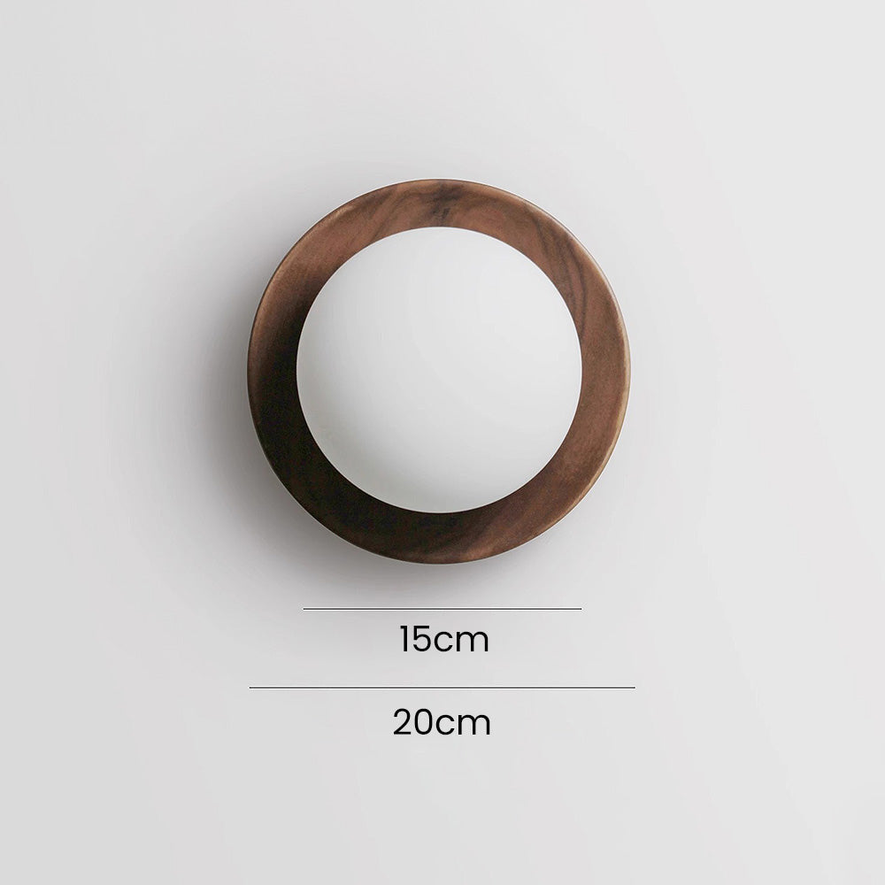 Lampe Murale Simple en Bois Naturel Blanc