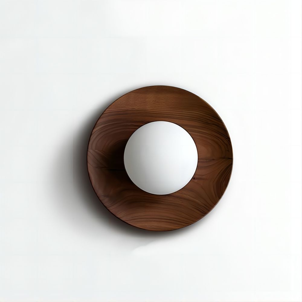 Lampe Murale Simple en Bois Naturel Blanc
