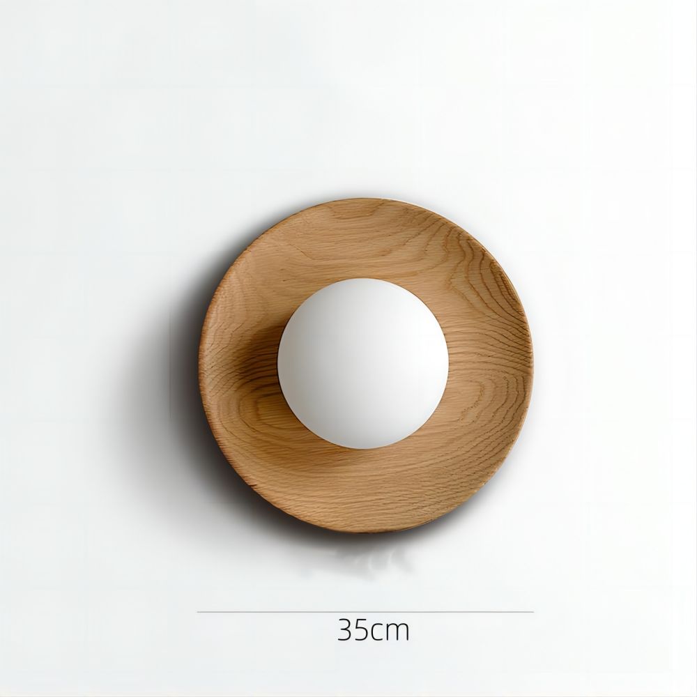 Lampe Murale Simple en Bois Naturel Blanc