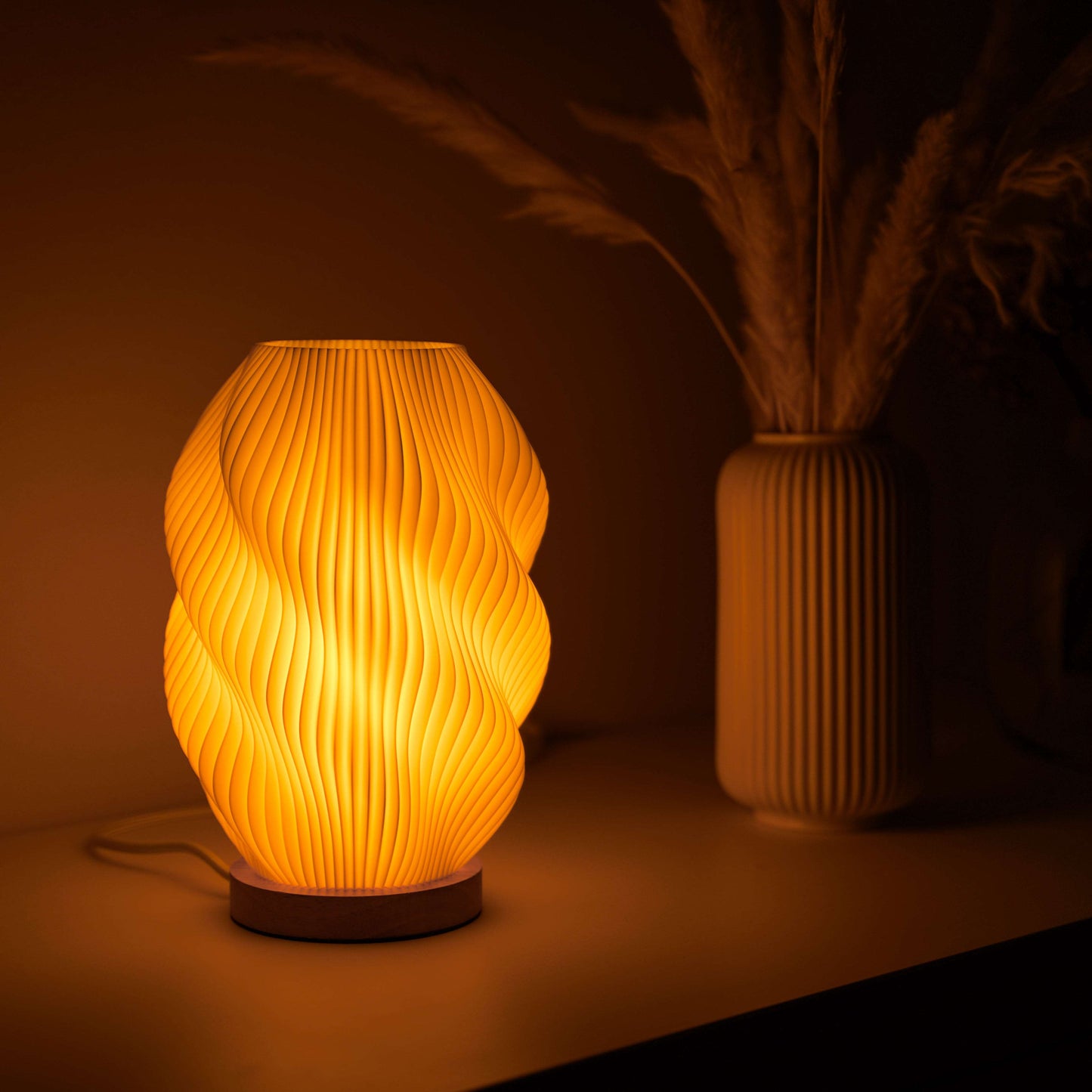 Lampe Design Moderne LED Ondulée Ambiance Chaude