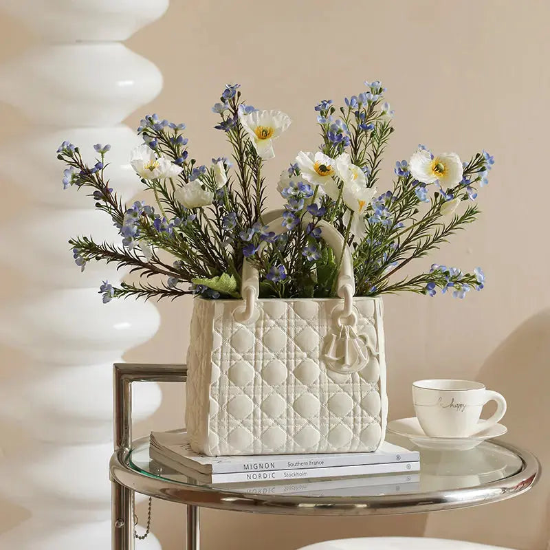 Vase Sac à Main Design – Résine Chic 28 cm