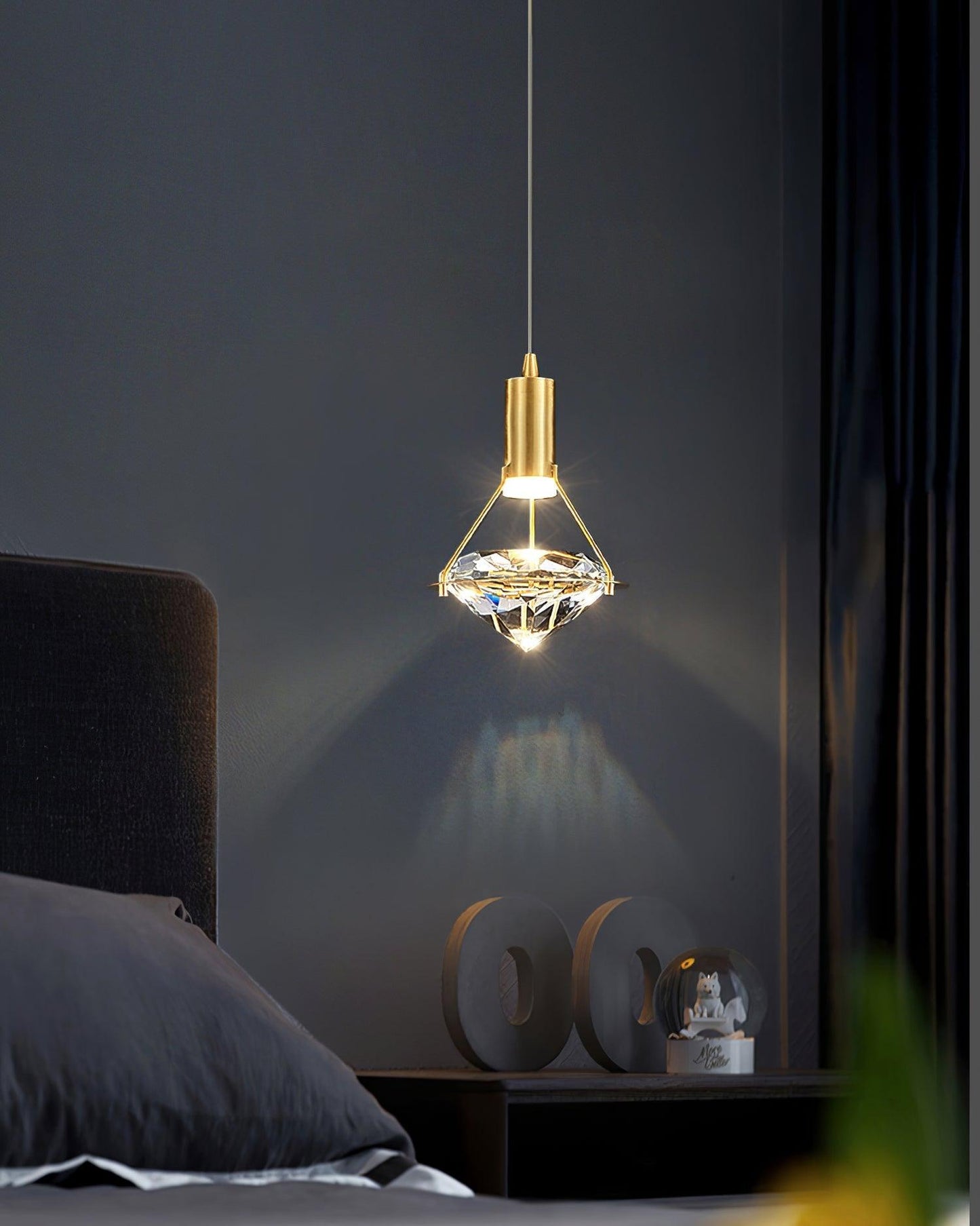 Suspension Moderne Cristal Diamant LED en Laiton