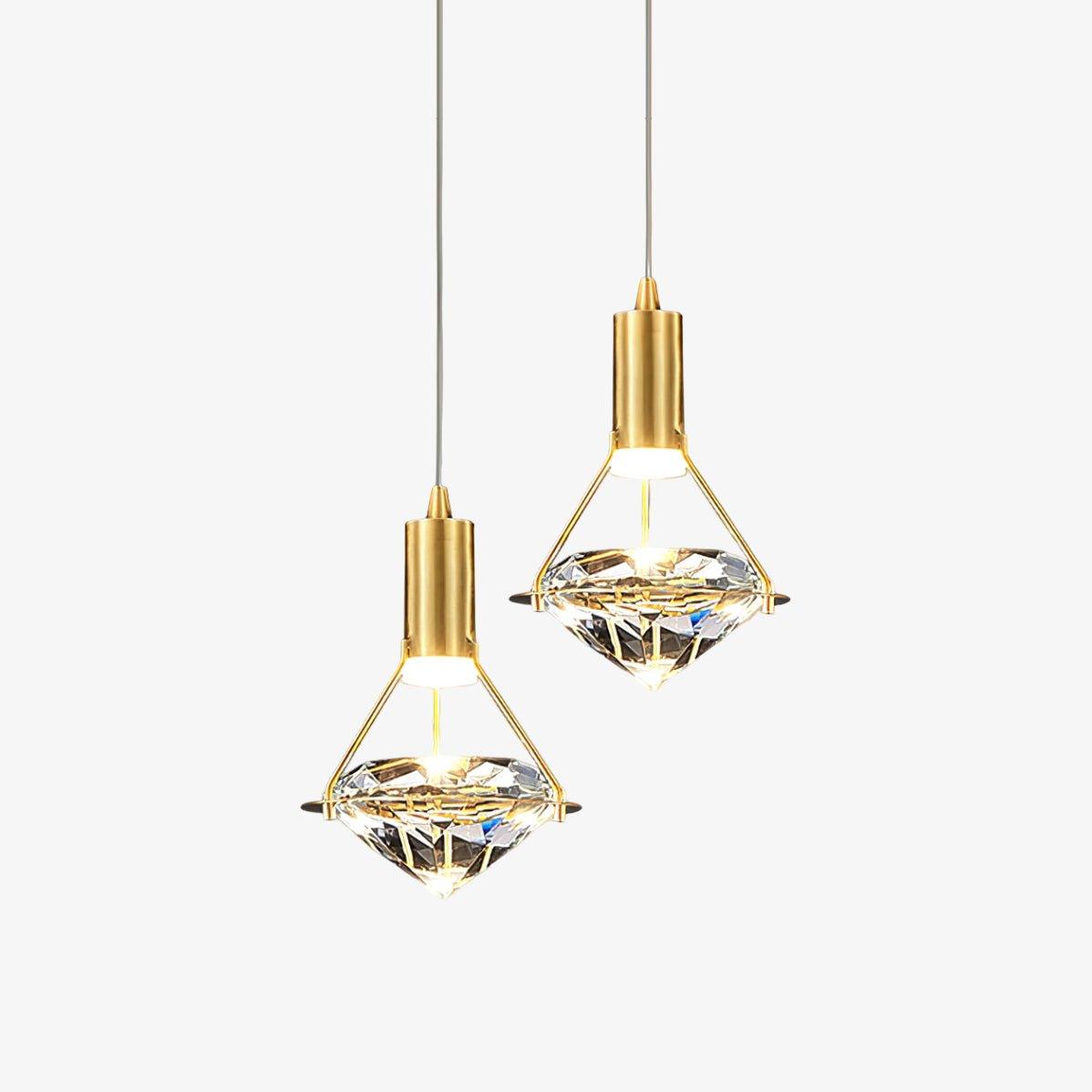 Suspension Moderne Cristal Diamant LED en Laiton