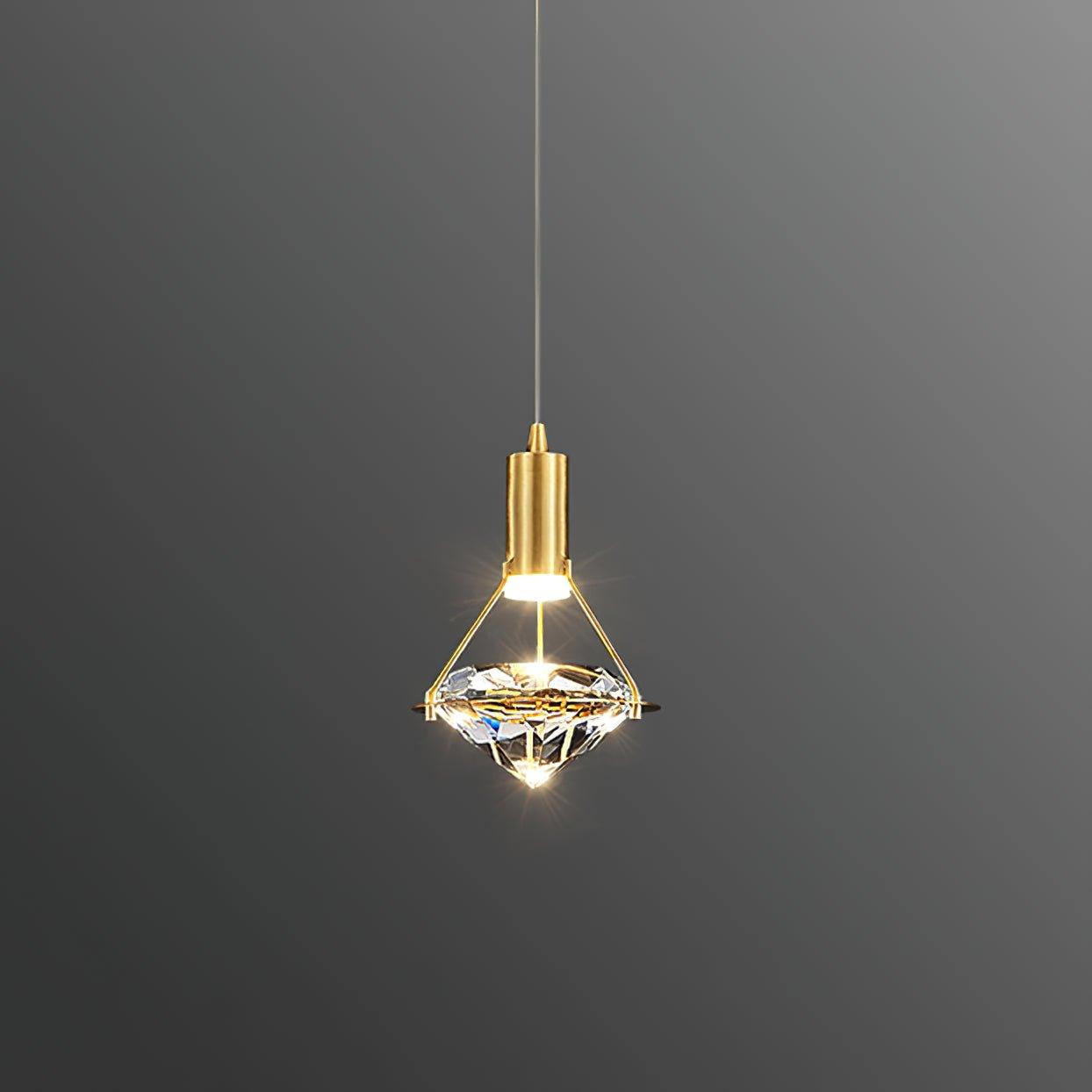 Suspension Moderne Cristal Diamant LED en Laiton