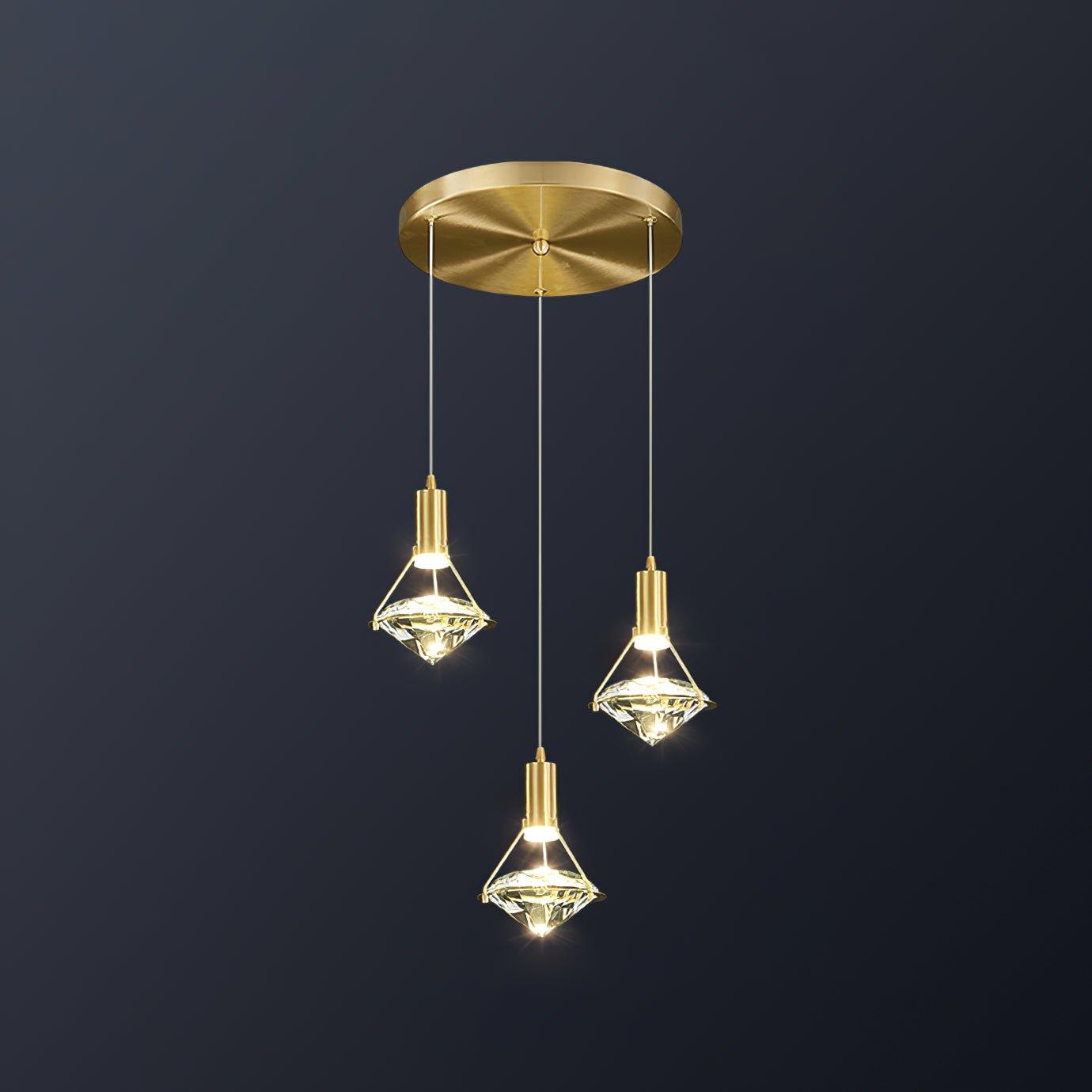 Suspension Moderne Cristal Diamant LED en Laiton