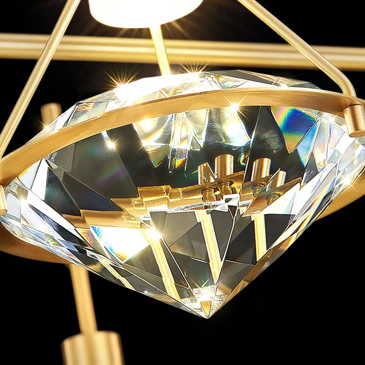 Suspension Moderne Cristal Diamant LED en Laiton