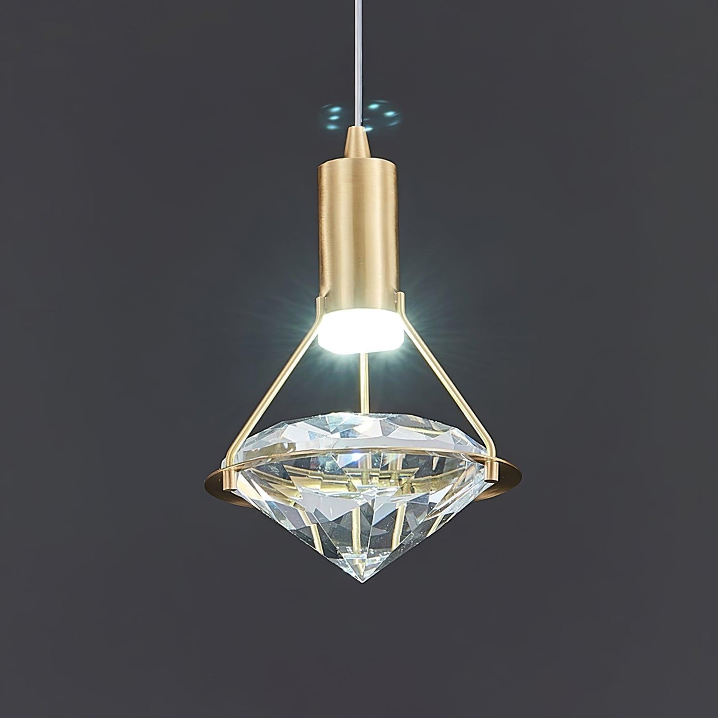 Suspension Moderne Cristal Diamant LED en Laiton