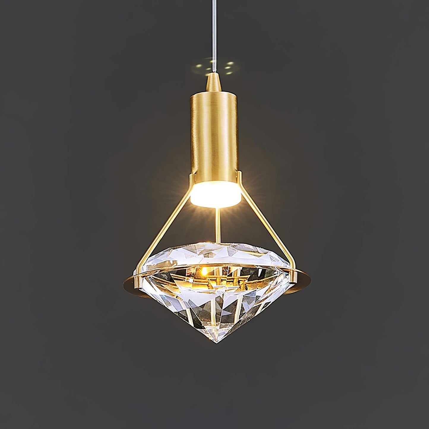 Suspension Moderne Cristal Diamant LED en Laiton