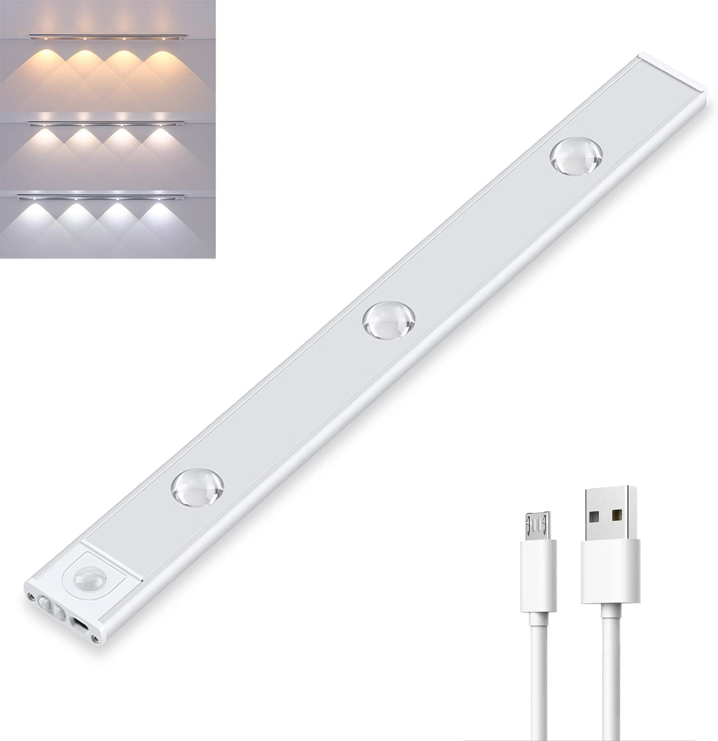 Éclairage LED Intérieur, Détecteur de Mouvement, Rechargeable USB