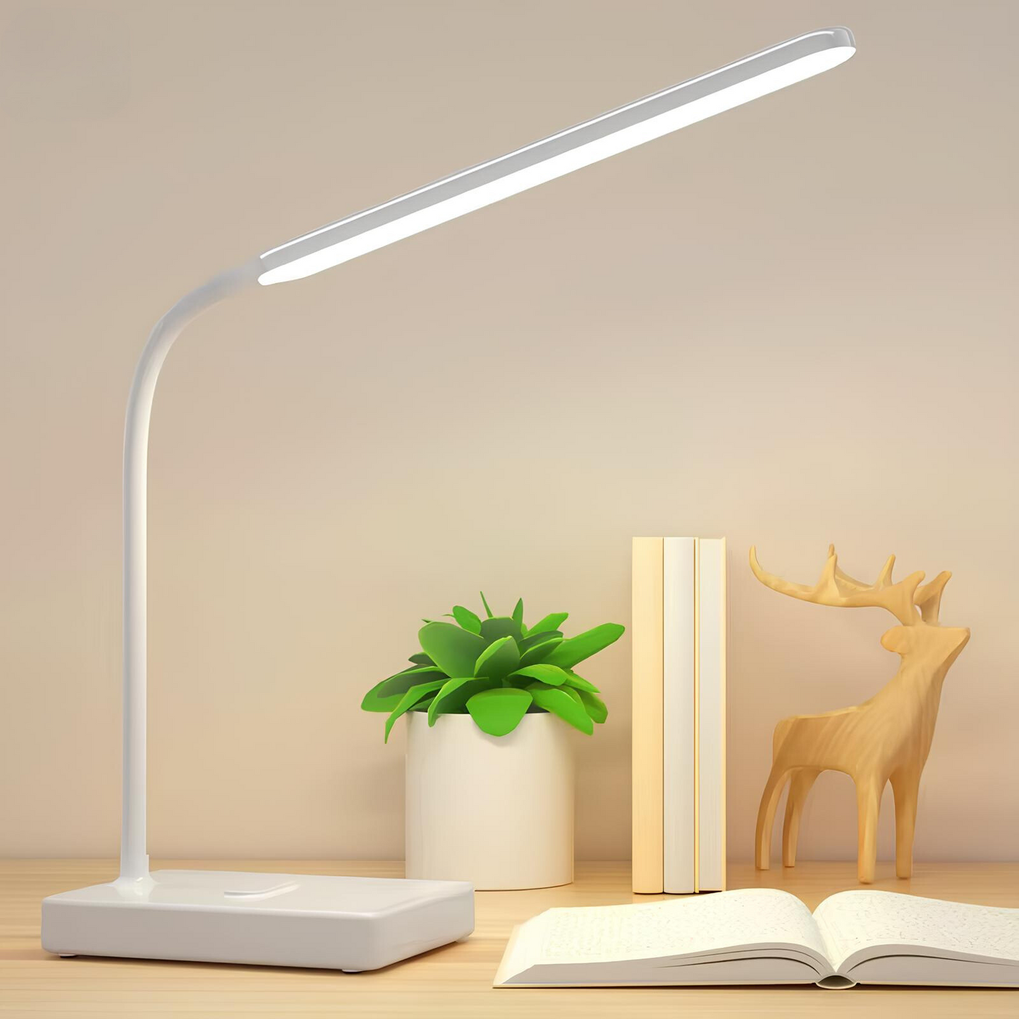 Lampe de Bureau Flexible – Rechargeable ou sur Secteur – Luminosité Réglable