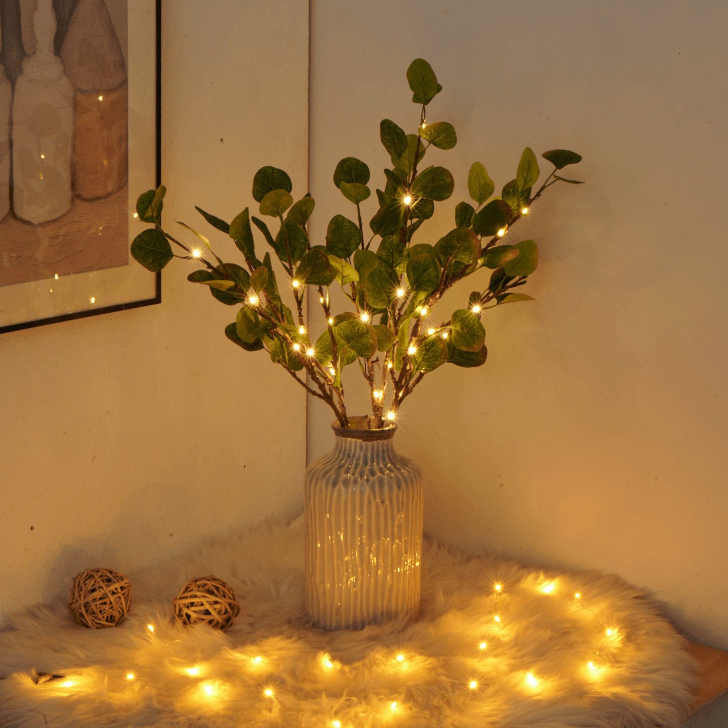 Guirlande Lumineuse Branche d'Olive | Éclairage Féérique pour Décoration Intérieure
