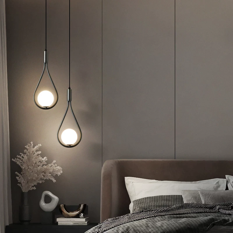Suspension LED Design Nordique en Fer Doré