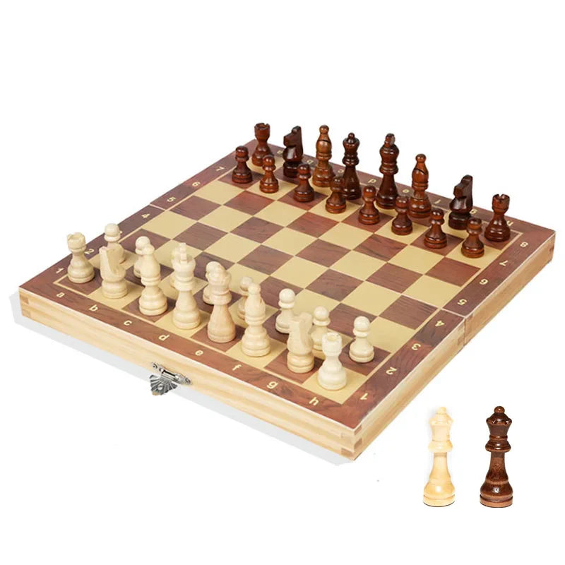 Jeu d’Échecs Bois Pliable Magnétique, 24×24cm