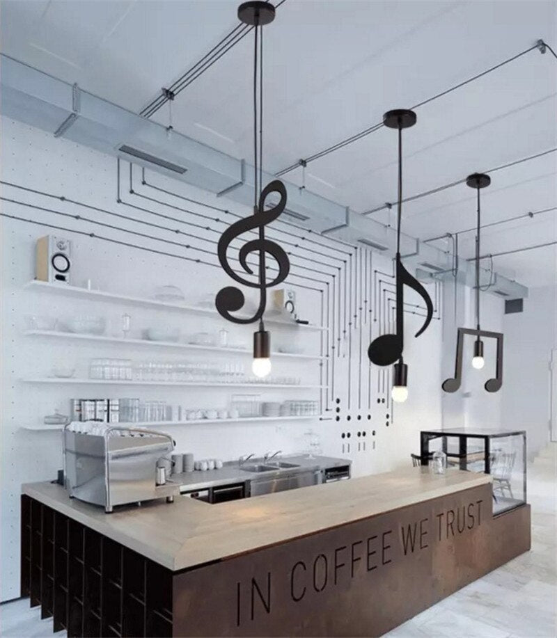 Suspension Nordique Moderne LYF Music Notes – Luminaire Créatif Inspiré de la Musique