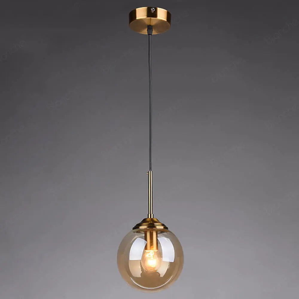 Suspension Boule en Verre Moderne, Hauteur Réglable