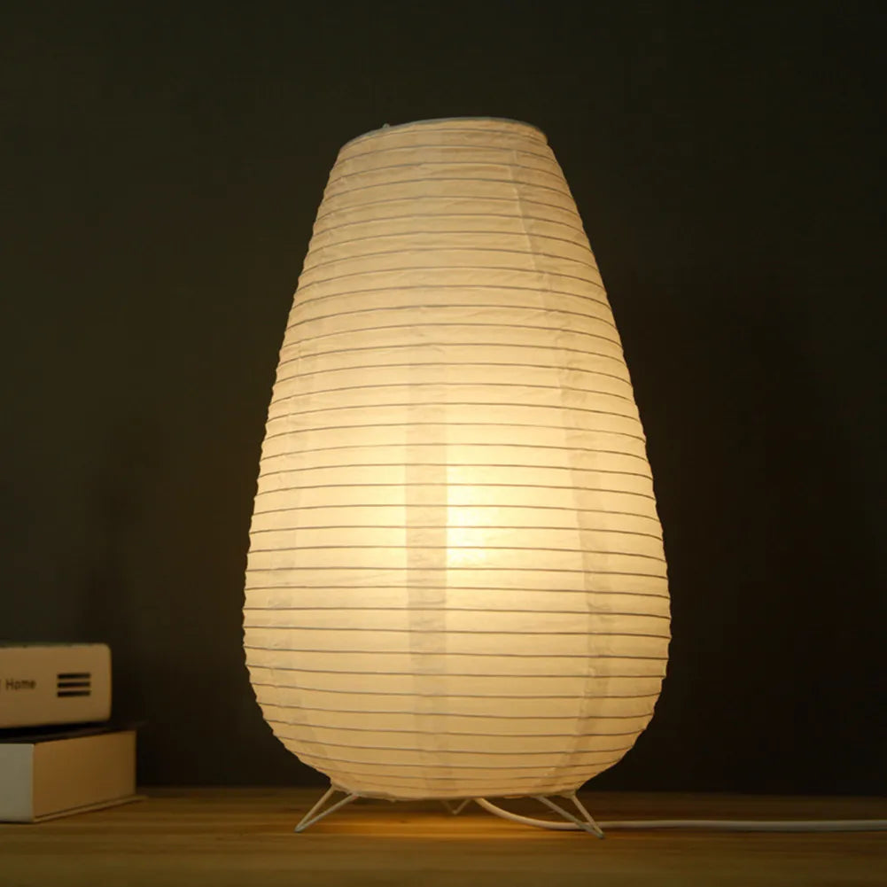 Lampe Cylindrique en Papier de Riz Style Japonais – Élégance Minimaliste Inspirée du Wabi-Sabi