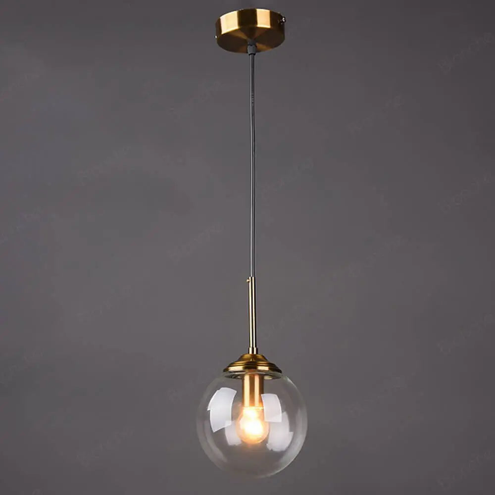 Suspension Boule en Verre Moderne, Hauteur Réglable