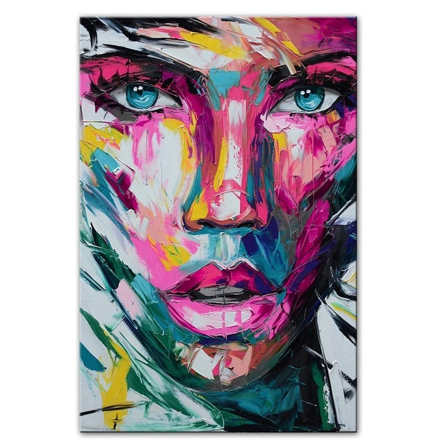 Toile Portrait Femme Abstraite - Art Moderne Graffiti