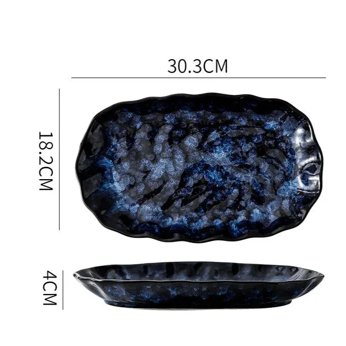 Ensemble de Dîner 10 Pièces Blue Nebula – Élégance Céleste pour Vos Repas Quotidiens