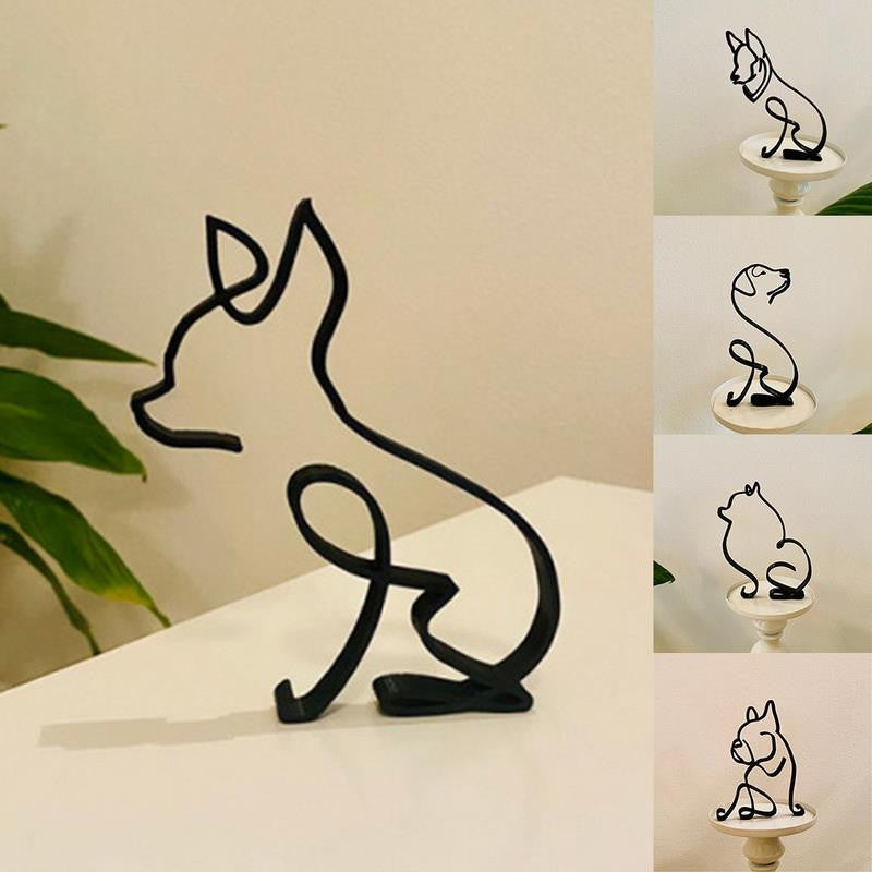Sculptures Déco en Fer – Chiens et Chats Artistiques pour Maison et Bureau