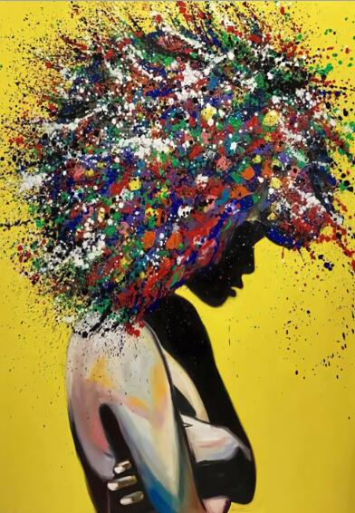 Toile Portrait Femme Abstraite - Art Moderne Graffiti