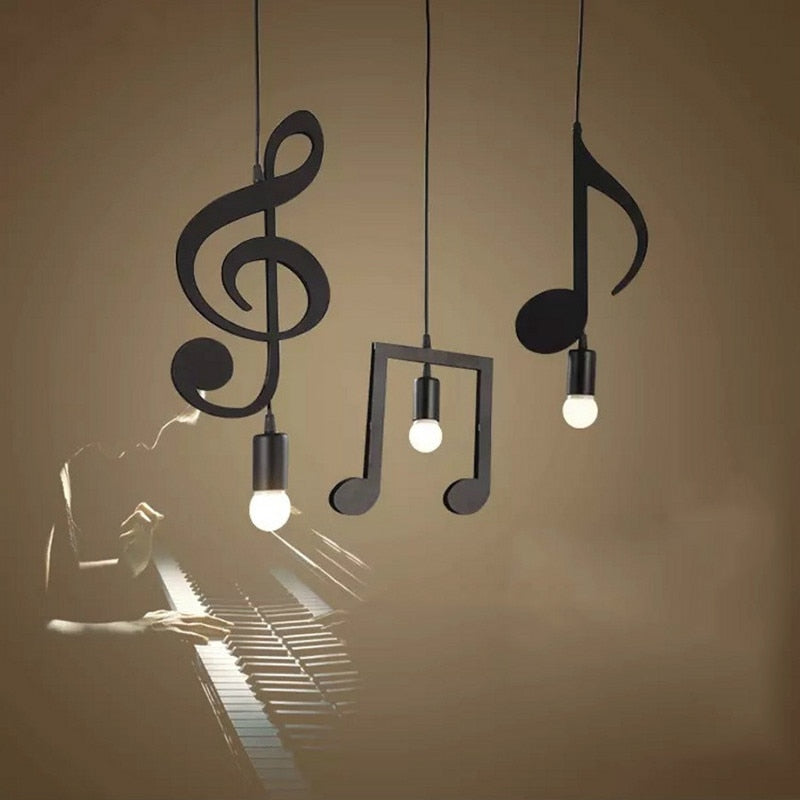 Suspension Nordique Moderne LYF Music Notes – Luminaire Créatif Inspiré de la Musique