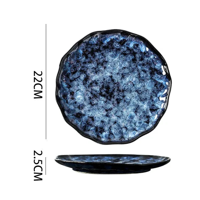 Ensemble de Dîner 10 Pièces Blue Nebula – Élégance Céleste pour Vos Repas Quotidiens