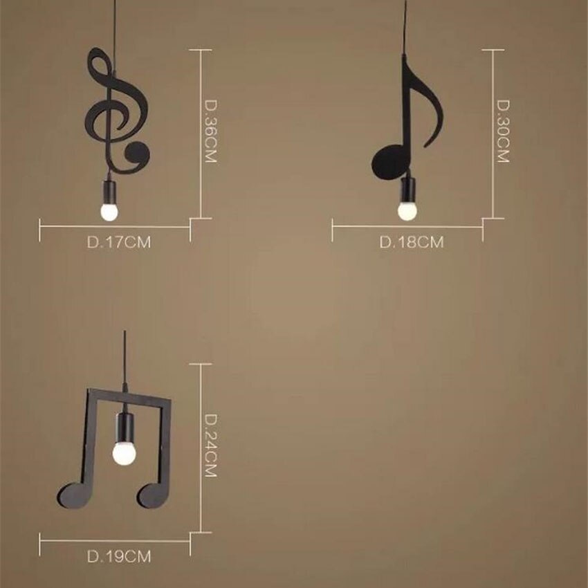 Suspension Nordique Moderne LYF Music Notes – Luminaire Créatif Inspiré de la Musique