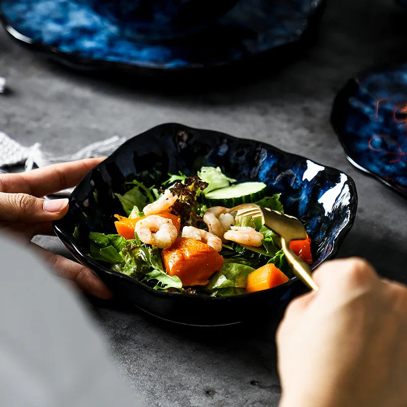 Ensemble de Dîner 10 Pièces Blue Nebula – Élégance Céleste pour Vos Repas Quotidiens