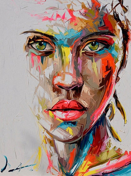 Toile Portrait Femme Abstraite - Art Moderne Graffiti
