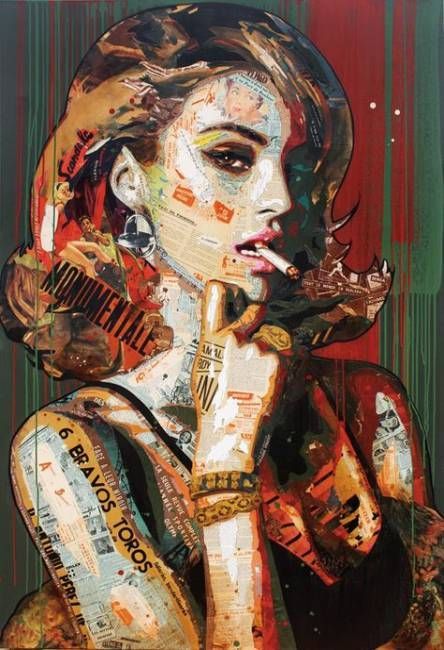 Toile Portrait Femme Abstraite - Art Moderne Graffiti