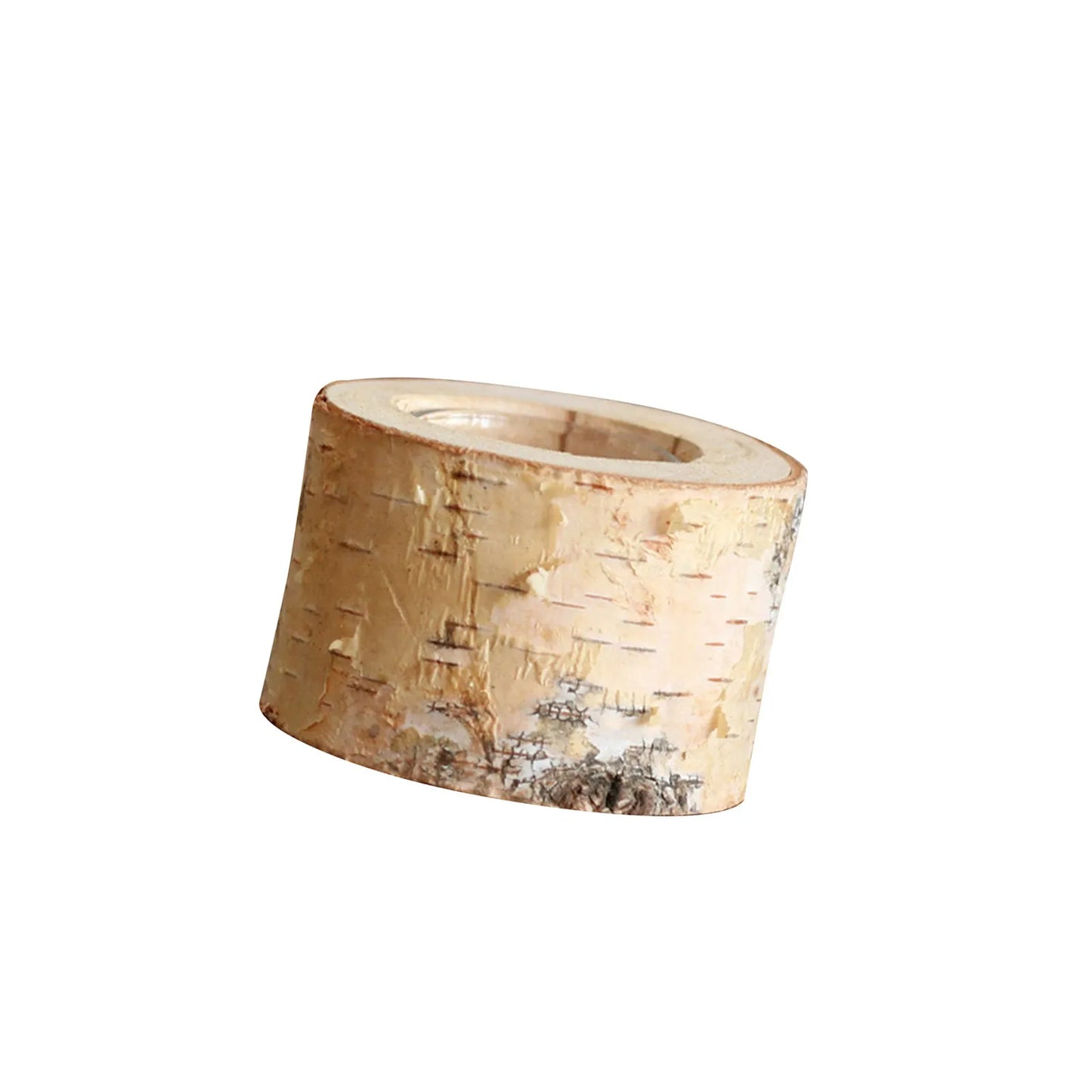 Support de Bougie Nature en Bois de Bouleau – Élégance Rustique et Chaleur Authentique