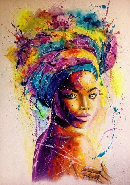 Toile Portrait Femme Abstraite - Art Moderne Graffiti