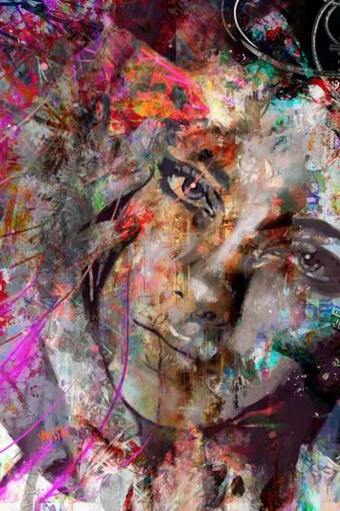 Toile Portrait Femme Abstraite - Art Moderne Graffiti
