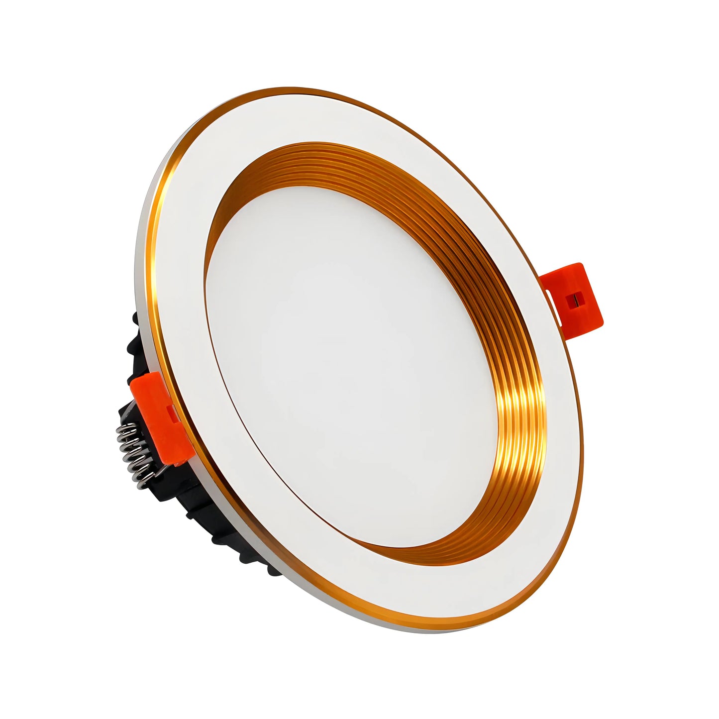 Spot LED Encastrable Rond Blanc & Doré Design Moderne
