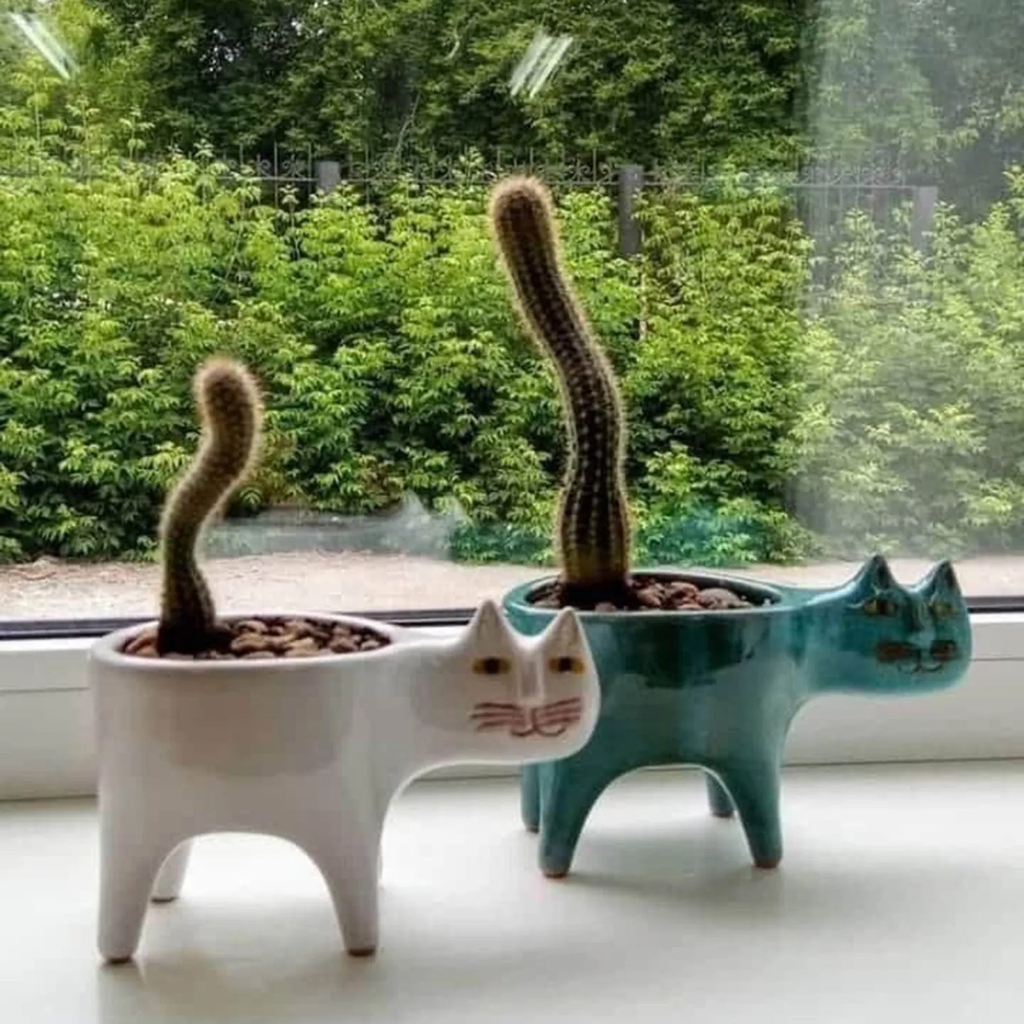 Pot de fleurs en céramique en forme de queue de chat – Une touche ludique et artisanale pour vos plantes