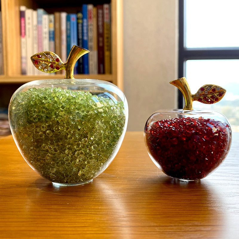 Pomme Décorative Cristal Verre Fait Main