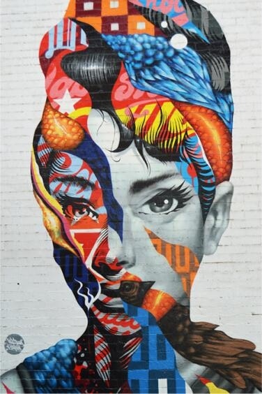 Toile Portrait Femme Abstraite - Art Moderne Graffiti