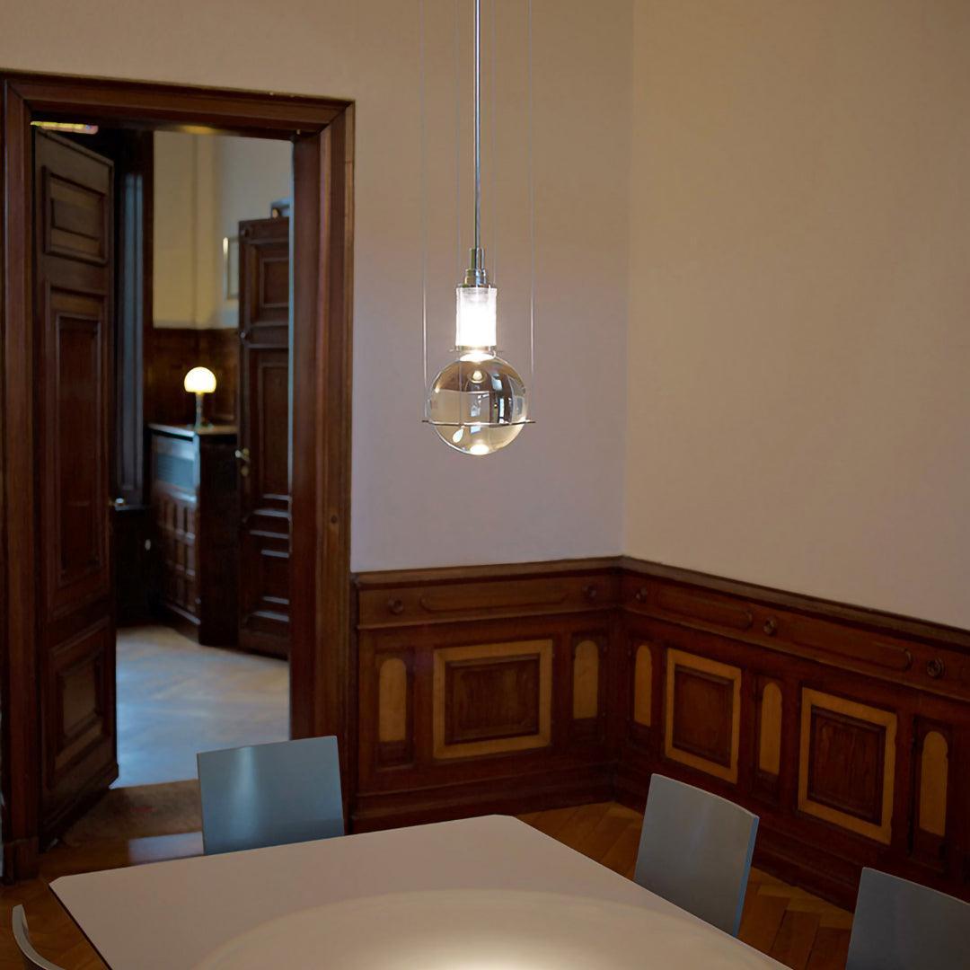 Suspension Globe Cristal – Laiton Doré Moderne